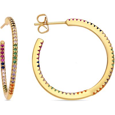 Luxenter Ohrringe mit glänzendem Zirkonia 18k goldfarben - Firmou Gold Einheitsgröße Luxenter Ohrringe mit glänzendem Zirkonia 18k goldfarben - Firmou Gold Einheitsgröße