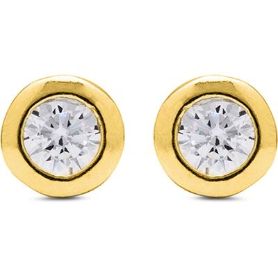 Luxenter Sterling Silber 925 mit glänzenden Zirkonia 18k Gold Finish Ohrringe - Zaja Gold Einheitsgröße Luxenter Sterling Silber 925 mit glänzenden Zirkonia 18k Gold Finish Ohrringe - Zaja Gold Einheitsgröße
