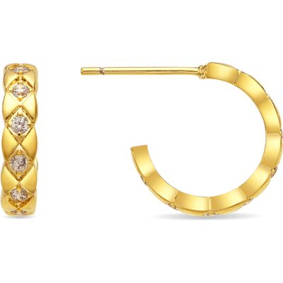 Luxenter Ohrringe mit glänzendem 18k Gold Finish Zirkonia - Efla Gold Einheitsgröße Luxenter Ohrringe mit glänzendem 18k Gold Finish Zirkonia - Efla Gold Einheitsgröße