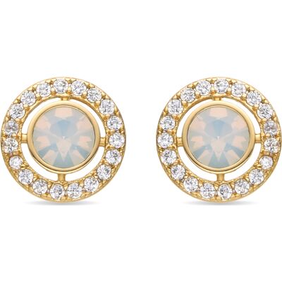 Luxenter Ohrringe mit glänzendem Zirkonia 18k Gold Finish - Riashe Weiß & Gold Einheitsgröße Luxenter Ohrringe mit glänzendem Zirkonia 18k Gold Finish - Riashe Weiß & Gold Einheitsgröße