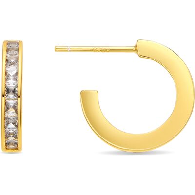 Luxenter Ohrringe mit glänzendem Zirkonia 18k Gold Finish - Daver Gold Einheitsgröße Luxenter Ohrringe mit glänzendem Zirkonia 18k Gold Finish - Daver Gold Einheitsgröße