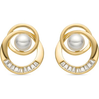 Luxenter Ohrringe mit weißer Perle in 18k Goldoptik - Lebya Weiß & Gold Einheitsgröße Luxenter Ohrringe mit weißer Perle in 18k Goldoptik - Lebya Weiß & Gold Einheitsgröße