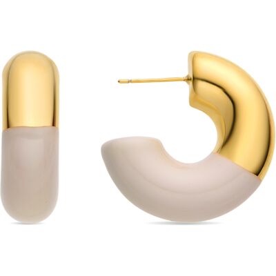 Luxenter-Ohrringe aus 18k Gelbgold - Tayris Weiß & Gold Einheitsgröße Luxenter-Ohrringe aus 18k Gelbgold - Tayris Weiß & Gold Einheitsgröße