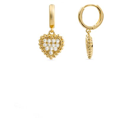 Luxenter 18k Gelbgold plattierte Brillant Zirkonia Ohrringe - Daton Gold Einheitsgröße Luxenter 18k Gelbgold plattierte Brillant Zirkonia Ohrringe - Daton Gold Einheitsgröße
