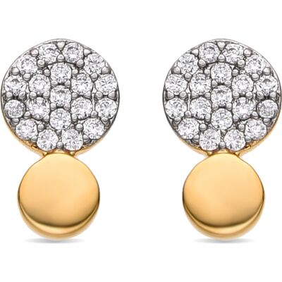 Luxenter Ohrringe mit glänzenden Zirkonia 18k Gold Finish - Gudpe Gold Einheitsgröße Luxenter Ohrringe mit glänzenden Zirkonia 18k Gold Finish - Gudpe Gold Einheitsgröße