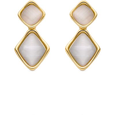 Luxenter Ohrringe aus weißem Perlmutt in 18K Gelbgold - Zahere Weiß & Gold Einheitsgröße Luxenter Ohrringe aus weißem Perlmutt in 18K Gelbgold - Zahere Weiß & Gold Einheitsgröße