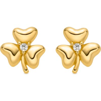 Luxenter Ohrringe mit glänzenden Zirkonia 18k Gold Finish - Furne Gold Einheitsgröße Luxenter Ohrringe mit glänzenden Zirkonia 18k Gold Finish - Furne Gold Einheitsgröße
