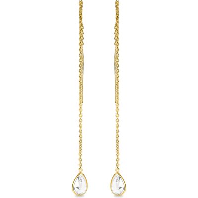 Luxenter Ohrringe aus 925er Sterlingsilber mit funkelnden Zirkonias in 18K Gelbgold - Essential Gold Einheitsgröße Luxenter Ohrringe aus 925er Sterlingsilber mit funkelnden Zirkonias in 18K Gelbgold - Essential Gold Einheitsgröße