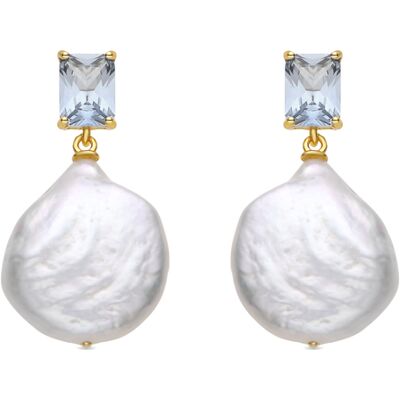 Luxenter Sterling Silber 925 und weiße Perlenohrringe in 18k Gelbgold - Dyafa Weißsilber Einheitsgröße Luxenter Sterling Silber 925 und weiße Perlenohrringe in 18k Gelbgold - Dyafa Weißsilber Einheitsgröße