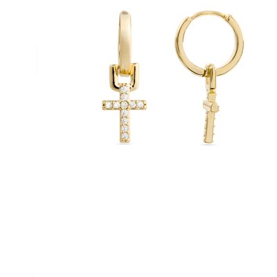 Luxenter Ohrringe aus 18k Gelbgold mit funkelnden Zirkonias - Lizel Gold Einheitsgröße Luxenter Ohrringe aus 18k Gelbgold mit funkelnden Zirkonias - Lizel Gold Einheitsgröße