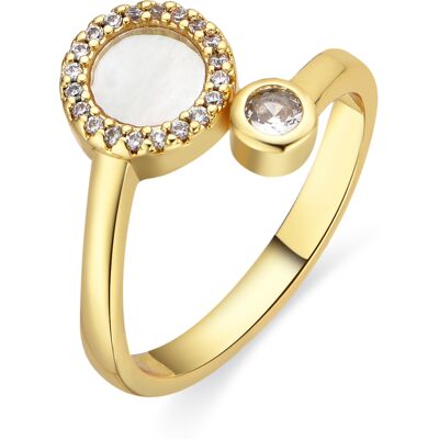 Luxenter Ring mit weißem Perlmutt aus 18k Gold - Yaran Gold Einheitsgröße Luxenter Ring mit weißem Perlmutt aus 18k Gold - Yaran Gold Einheitsgröße