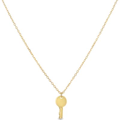 Luxenter Halskette aus 925er Sterlingsilber mit 18 Karat Gelbgold - Dikar Gold Einheitsgröße Luxenter Halskette aus 925er Sterlingsilber mit 18 Karat Gelbgold - Dikar Gold Einheitsgröße