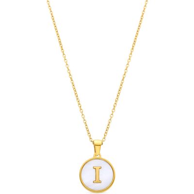 Luxenter-Halskette aus weißem Perlmutt in 18 Karat Gelbgold - Alphabet Gold Einheitsgröße Luxenter-Halskette aus weißem Perlmutt in 18 Karat Gelbgold - Alphabet Gold Einheitsgröße