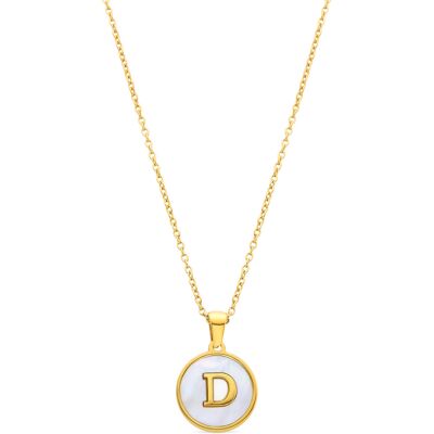 Luxenter-Halskette aus weißem Perlmutt in 18 Karat Gelbgold - Alphabet Gold Einheitsgröße Luxenter-Halskette aus weißem Perlmutt in 18 Karat Gelbgold - Alphabet Gold Einheitsgröße