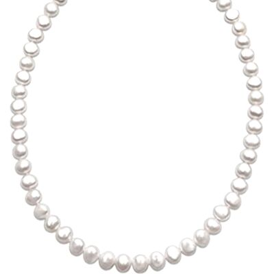 Luxenter Halskette aus 925er Sterlingsilber mit weißer Perle in 18K Gelbgold - Kipepeo Weiß Einheitsgröße Luxenter Halskette aus 925er Sterlingsilber mit weißer Perle in 18K Gelbgold - Kipepeo Weiß Einheitsgröße