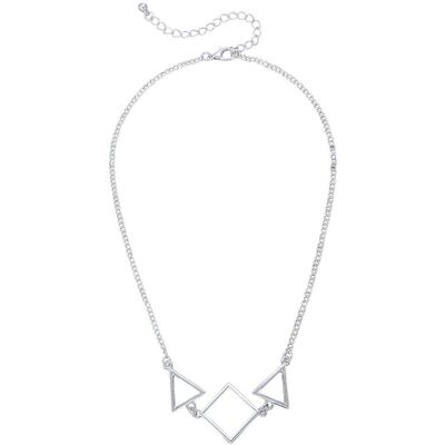 Steuer Modeschmuck Collier 49cm Formen Geometrie Struktur Silber Einheitsgröße Steuer Modeschmuck Collier 49cm Formen Geometrie Struktur Silber Einheitsgröße