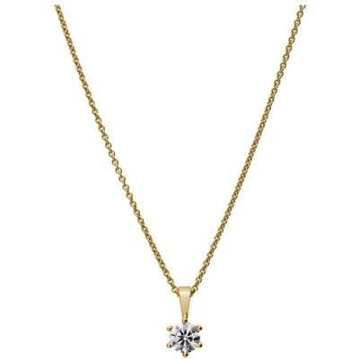 Lyomi Anhänger mit Kette 585/- Gelbgold 1 synth. Diam. 0,50 ct. Gold Einheitsgröße Lyomi Anhänger mit Kette 585/- Gelbgold 1 synth. Diam. 0,50 ct. Gold Einheitsgröße