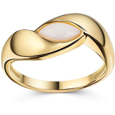 Zeeme Gemstones Ring 925/- Sterling Silber vergoldet Opal weiß Gold Q Zeeme Gemstones Ring 925/- Sterling Silber vergoldet Opal weiß Gold Q