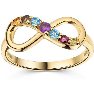 Zeeme Gemstones Ring 925/- Sterling Silber vergoldet Infinity Gold O 1/2 Zeeme Gemstones Ring 925/- Sterling Silber vergoldet Infinity Gold O 1/2