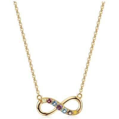 Zeeme Gemstones Collier 925/- Sterling Silber vergoldet Infinity Gold Einheitsgröße Zeeme Gemstones Collier 925/- Sterling Silber vergoldet Infinity Gold Einheitsgröße