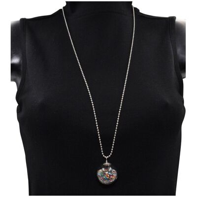 Steuer Modeschmuck Kette Silber Kugel Anhänger Strass bunt Silber Einheitsgröße Steuer Modeschmuck Kette Silber Kugel Anhänger Strass bunt Silber Einheitsgröße