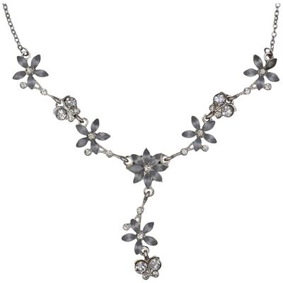 Steuer Modeschmuck Collierkette Metall Y-Collier silberf. Mit Blumen und Schmetterlingen Silber Einheitsgröße Steuer Modeschmuck Collierkette Metall Y-Collier silberf. Mit Blumen und Schmetterlingen Silber Einheitsgröße