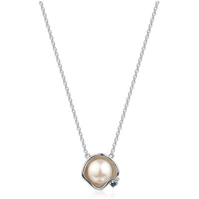 Zeeme Pearls Collier 925/- Sterling Silber Perle und Saphir Silber Einheitsgröße Zeeme Pearls Collier 925/- Sterling Silber Perle und Saphir Silber Einheitsgröße