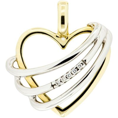 Orolino Anhänger 585 Gold zweifarbig Herz mit 5x Brillant 0,025ct. Gold Einheitsgröße Orolino Anhänger 585 Gold zweifarbig Herz mit 5x Brillant 0,025ct. Gold Einheitsgröße