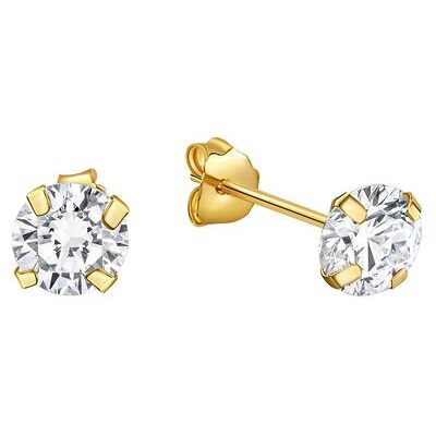 Fascination by Ellen K. Ohrringe Gold 333 mit weißen Zirkonia-Steinen 5mm Gold Einheitsgröße Fascination by Ellen K. Ohrringe Gold 333 mit weißen Zirkonia-Steinen 5mm Gold Einheitsgröße