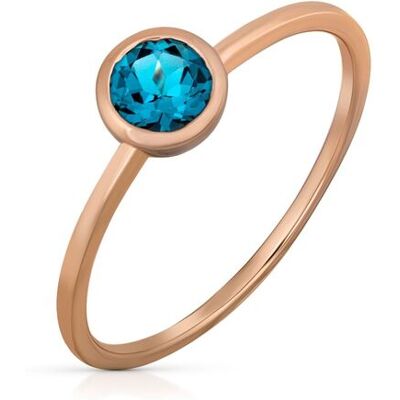 Orolino Ring 585 Gold Roségold mit Blautopas (beh.) rund Roségold R 1/2 Orolino Ring 585 Gold Roségold mit Blautopas (beh.) rund Roségold R 1/2