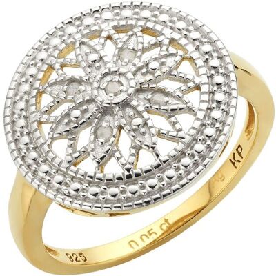 Diamonds by Ellen K. Ring Silber 925 vergoldet mit 5x Diamant zus. 0,05ct. Gold O 1/2 Diamonds by Ellen K. Ring Silber 925 vergoldet mit 5x Diamant zus. 0,05ct. Gold O 1/2