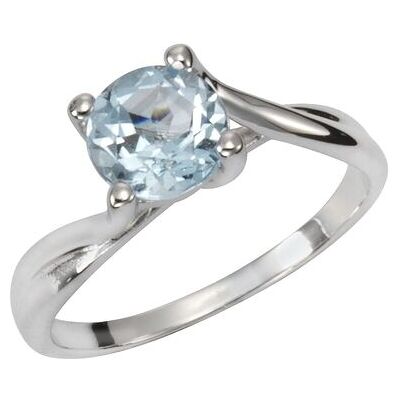 Zeeme Gemstones Ring Silber 925 rhodiniert mit Blautopas (beh.) 7mm Silber L 1/2 Zeeme Gemstones Ring Silber 925 rhodiniert mit Blautopas (beh.) 7mm Silber L 1/2