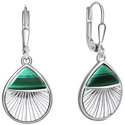 Zeeme Gemstones Ohrhänger 925/- Sterling Silber rhodiniert Malachit Silber Einheitsgröße Zeeme Gemstones Ohrhänger 925/- Sterling Silber rhodiniert Malachit Silber Einheitsgröße