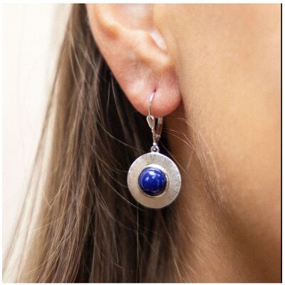 Zeeme Gemstones Ohrringe Silber 925 rhodiniert glanz/matt mit echtem Lapis 8mm Silber Einheitsgröße Zeeme Gemstones Ohrringe Silber 925 rhodiniert glanz/matt mit echtem Lapis 8mm Silber Einheitsgröße
