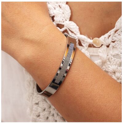 Zeeme Stainless Steel Armreif Edelstahl 10mm breit Silber Einheitsgröße Zeeme Stainless Steel Armreif Edelstahl 10mm breit Silber Einheitsgröße