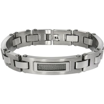 Zeeme Stainless Steel Armband Edelstahl poliert matt mit Stahlseil 21,5cm lang Grau Einheitsgröße Zeeme Stainless Steel Armband Edelstahl poliert matt mit Stahlseil 21,5cm lang Grau Einheitsgröße