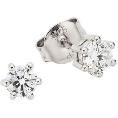 Zeeme Silber Ohrringe Silber 925 rhodiniert mit weißen Zirkonia-Steinen Silber Einheitsgröße Zeeme Silber Ohrringe Silber 925 rhodiniert mit weißen Zirkonia-Steinen Silber Einheitsgröße