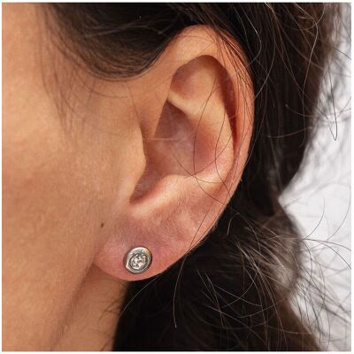 Zeeme Stainless Steel Ohrringe Edelstahl mit weißem Zirkonia 6mm Silber Einheitsgröße Zeeme Stainless Steel Ohrringe Edelstahl mit weißem Zirkonia 6mm Silber Einheitsgröße