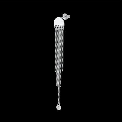Zeeme Silber Ohrringe Silber 925 rhodiniert 70mm lang mit Zirkonia-Steinen Silber Einheitsgröße Zeeme Silber Ohrringe Silber 925 rhodiniert 70mm lang mit Zirkonia-Steinen Silber Einheitsgröße