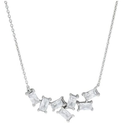 Zeeme Silber Collier 925 Silber rhodiniert Zirkonia Silber Einheitsgröße Zeeme Silber Collier 925 Silber rhodiniert Zirkonia Silber Einheitsgröße