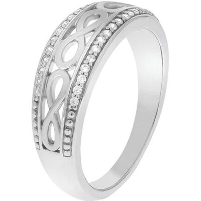Zeeme Silber Ring Silber 925 glanz/mattiert Zirkonia Silber 45323 Zeeme Silber Ring Silber 925 glanz/mattiert Zirkonia Silber 45323