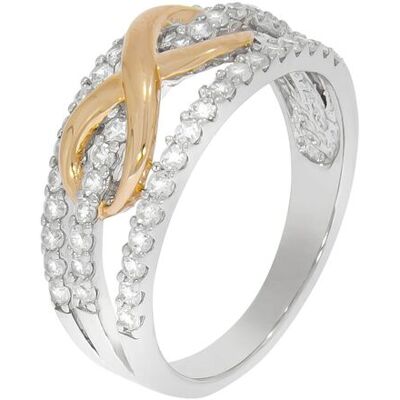Zeeme Silber Ring Silber 925 zweifarbig mit Unendlichkeits-Motiv Silber O 1/2 Zeeme Silber Ring Silber 925 zweifarbig mit Unendlichkeits-Motiv Silber O 1/2