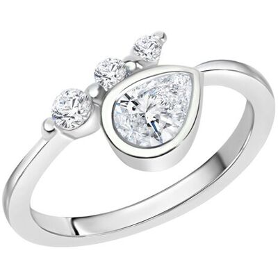 Zeeme Silber Ring Silber 925 rhodiniert mit Zirkonia weiß Silber Q Zeeme Silber Ring Silber 925 rhodiniert mit Zirkonia weiß Silber Q