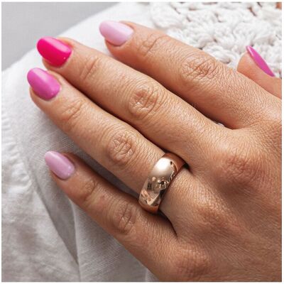 Zeeme Stainless Steel Ring Edelstahl rosé-vergoldet 8mm breit Roségold R 1/2 Zeeme Stainless Steel Ring Edelstahl rosé-vergoldet 8mm breit Roségold R 1/2