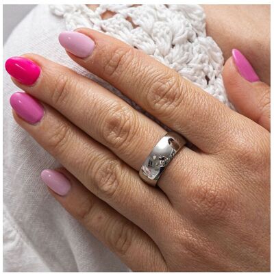 Zeeme Stainless Steel Ring Edelstahl glanz poliert 8mm breit Grau T 1/2 Zeeme Stainless Steel Ring Edelstahl glanz poliert 8mm breit Grau T 1/2