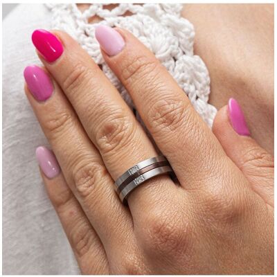 Zeeme Stainless Steel Ring Edelstahl mehrfarbig mit weißen Kristallen Silber 45323 Zeeme Stainless Steel Ring Edelstahl mehrfarbig mit weißen Kristallen Silber 45323