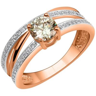 Zeeme Silber Ring 925/- Sterling Silber Rosevergoldet Zirkonia Mehrfarben NICHT Zeeme Silber Ring 925/- Sterling Silber Rosevergoldet Zirkonia Mehrfarben NICHT