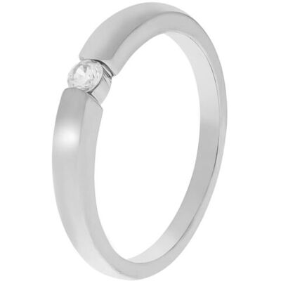 Zeeme Silber Ring Silber 925 rhodiniert mit Zirkonia weiß Silber R 1/2 Zeeme Silber Ring Silber 925 rhodiniert mit Zirkonia weiß Silber R 1/2