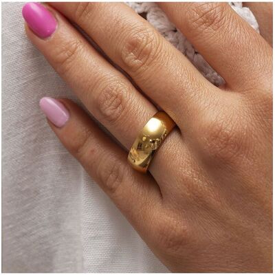 Zeeme Stainless Steel Ring Edelstahl gelb-vergoldet 8mm breit Gold T 1/2 Zeeme Stainless Steel Ring Edelstahl gelb-vergoldet 8mm breit Gold T 1/2