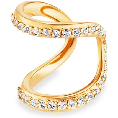 cai Ear Cuff 925 Silber gelb vergoldet Topas weiß Gold Einheitsgröße cai Ear Cuff 925 Silber gelb vergoldet Topas weiß Gold Einheitsgröße